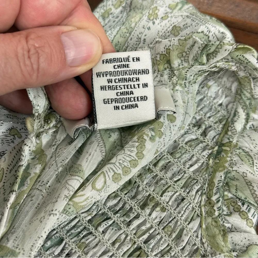 Rachel Zoe Green Paisley Sleeveless Top. Size Large - Picture 7 of 10